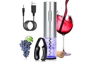 DASIAUTOEM Tire Bouchon Électrique, Tire Bouchon électrique sans-Fil, Ouvre Bouteille Professionnel Convient pour Vin Coffret Champagne avec Coupe Capsule, Cadeau pour Amateurs de Vin, Homme Ami