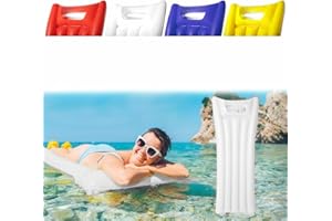 ANTEVIA MATÉRIAUX Antevia – Flotador de colchón hinchable para piscina o playa 180 x 70 cm | Más de 20 modelos | Cojín Piscina | Material: PVC | Color: Blanco (Monvar Blanco)