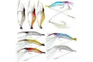 Simuer 10 Pack Soft Bait Biomimetic Fishing Lure Bionic Shrimp Lure Bait Fishing Tool, Freshwater/Saltwater, Trout Bass Salmon（about 9cm 6g/PCS）