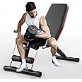 Coolbaby Adjustable Weight Bench Sit Up Bench Multi-Purposed Incline/Decline Fitness Bench Fitness Training Exercise Gym Black
