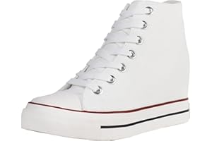 wealsex Mujer Zapatos De Lona Tacón Alto Invisible Zapatos Zapatillas De Deporte para Mujer 34-40