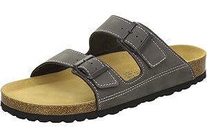 AFS Shoes 3110 Men's Sporty Mules Leather Comfortable Slippers Cork Foot Bed Made in Germany