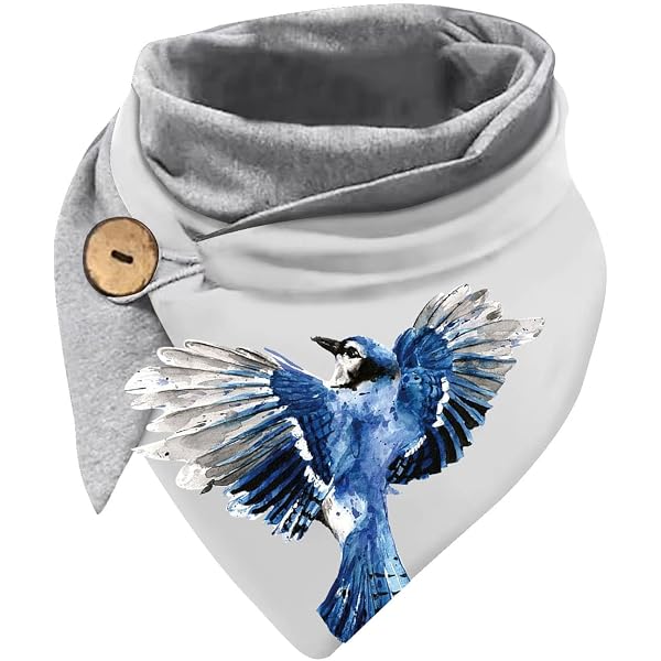 Sciarpa Lunga Gufi E Rami - Morbida E Elegante, Donna - Beige E Blu Scuro