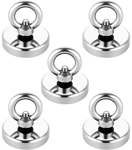 Aimants Néodyme Super Puissants 50KG - Lot De 4, Diamètre 42mm - Pour Pêche, Garage, Bricolage - TIDEVAN