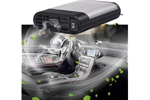 WANYIG Heizlüfter Auto 12V 150W Heizlüfter Auto Heizung Portable Defroster Demister Auto 12V (Grau, mit Luftreinigung)