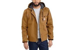 Carhartt, Hombre, Chaqueta Utilitaria En Lona De Algodón Con Efecto Desgastado, Forro De Peluche, Ajuste Ligeramente Holgado