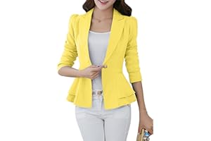 EFOFEI Women Elegant Business Work Suit Flared Slim Fit Blazer Lantern Sleeve Suit Layered Skirt Suit Crop Frill Waist Blazer