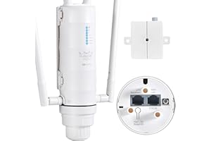 FLASHOWL Zewnętrzna antena WLAN, 1200 mbps, zewnętrzny punkt dostępu Wi-Fi, wzmacniacz WiFi do użytku na zewnątrz, podwójny wzmacniacz sygnału Wi-Fi, do ogrodu, odporna na warunki atmosferyczne,