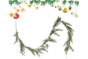 VAUKI Girlanda cedrowa na Boże Narodzenie, 300 cm, sztuczna zielona sosna, girlanda do dekoracji bożonarodzeniowej, gzymsu kominka, schodów, kominka, domu, dekoracja na imprezę