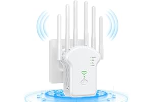 ZIXINCEN WLAN Repeater 1200 Mbit/s WLAN Verstärker WiFi Repeater Dualband 5Ghz&2.4Ghz WiFi Extender 2 Ethernet LAN/WAN Ports, 6 Antenne, WPS,mit Repeater/Router/AP Modus