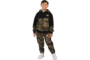 A2Z 4 Kids Garçons Filles Survêtement Enfants A2Z Badge Camouflage Camo Bleu Contraste Panneau Encapuchonné Top Bottom Jogging Costume Âge 2 3 4 5 6 7 8 9 10 11 12 13 Ans