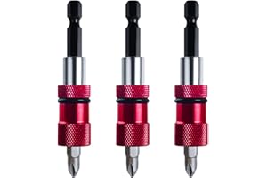 ZLFCYPHERIA 3 piezas Brocas Magnéticas de Cambio Rápido, con Soporte de Puntas para Destornillador Inalámbrico y Taladro Manual, vástago hexagonal de 1/4 pulgadas, Herramientas Pladur (Rojo)