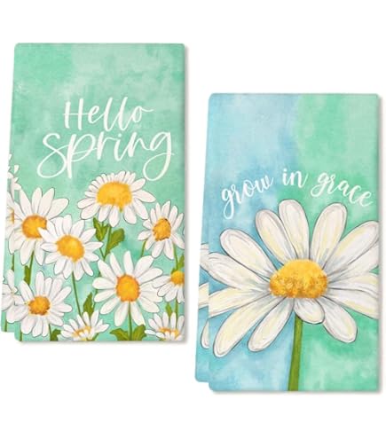 2 PCS Asciugamani Da Cucina Primaverili Con Fiori - Super Assorbenti E Morbidi, 18x26 Pollici - Foto 9