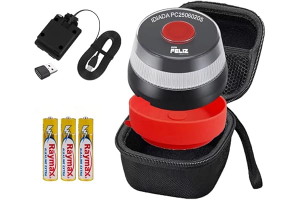 Kit de Baliza de Emergencia V16 homologada y geolocalizada DGT 3.0 (con ventosa + funda protectora + cable USB/tipo C + pilas), luz de emergencia V16 para coches y automoviles, conectividad hasta 2038