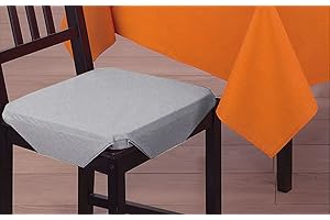 CONFEZIONI GIULIANA 6 Cuscini Cucina Giardino Coprisedia Con Aletta Falso Tinta Unita Made In Italy, Grigio