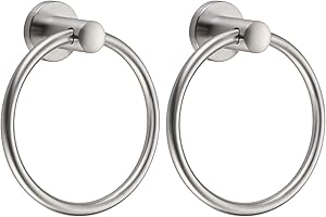 BGL Brushed Nickel Towel Ring Brushed Nickel Hand Towel Holder Stainless Steel Towel Ring for Bathroom 2 Pack