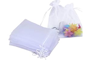OLISANG 100 sacchetti regalo in organza, 10 x 15 cm, cordino di serraggio, borse nuziali, borsa in organza, per matrimoni, gioielli, feste