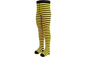 VEGATEKSA Baby und Kinderstrumpfhose für Mädchen und Jungen mit Streifen in Schwarz/Weiß aus Gekämmter Baumwolle, MADE IN EU, Verstellbare Taille, Tunel Gummi