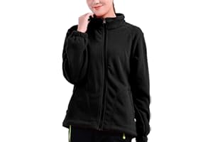 Elonglin Femme Homme Veste Polaire d'Extérieur Sweat-Shirt Zippé Cardigan Col Montant Blouson Epais Top Outwear