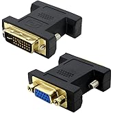 VMOJO DVI to VGA Adapter DVI-I 24+5 Male to VGA HD15 Female Converter Digital to Analog Adapter