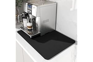 LUKDUNG Mata ociekowa do ekspresu do kawy, szybkoschnąca, mata do ekspresu do kawy, mata ociekowa z gumową podeszwą, do ekspresu do kawy, kuchni, lady, zlewozmywaka (40 x 60 cm, czarna)