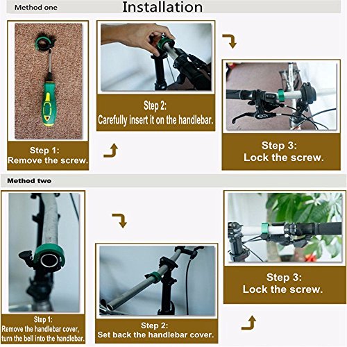 GANZTON Mini Fahrradklingeln Unsichtbare Fahrradglocke Lenker Klingel One-touch Lauter klingen Für Outdoor Fahrrad Mountainbike Radfahren 22.2mm – 24mm - 7