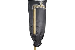 EWENYS Cubiertas grande para Grifos Exteriores, Cubierta larga y gruesa para grifo para preservación del frío, Cubierta protectora para grifos de invierno para Jardín (negro, 20 * 8 pulgadas)