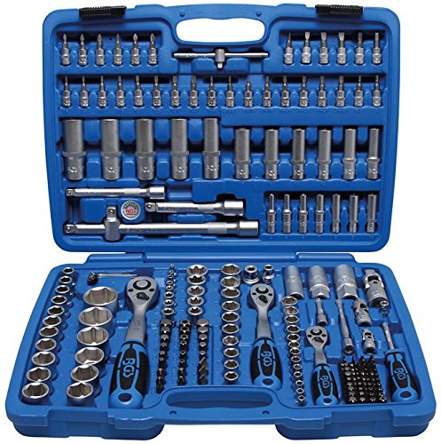 BGS 2243 Steckschlüsselsatz 6,3 (1/4) + 10 (3/8) + 12,5 (1/2), 171 teilig mit Pro Torque 6 kant Einsätze