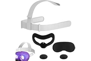 Gosknor Head Strap for Oculus Quest 2 Headset, Adjustable VR Head Strap Replacement Headstrap with Dust Sheet Face Mask and Rocker Caps VR Headset Accessories Compatible with Meta Quest 2