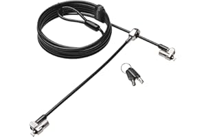 Kensington Twin MicroSaver 2.0 Câble de sécurité à deux Verrous pour Ordinateur Portable avec Technologie de Verrouillage T-Bar et Câble en Acier Carbone - 2,4 m de Long (K65048WW)