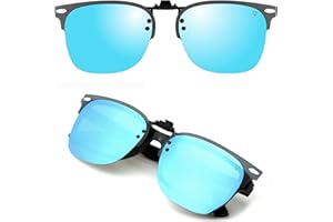 CREYESTAL Nakładki Przeciwsłoneczne z Polaryzacją na Okulary Korekcyjne, Podnoszony i Ultra Lekki, Klipsy Przeciwsłoneczne,100% Anti-UV, Certyfikat CE