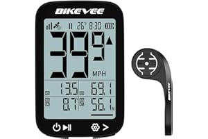 Bikevee GPS Fahrradcomputer Kabellos Wasserdicht 2.4 Zoll FSTN Display IPX7 28h Akkulaufzeit Leichtes Fahrrad Tacho mit Geschwindigkeit Distanz Höhe Temperatur Gradient