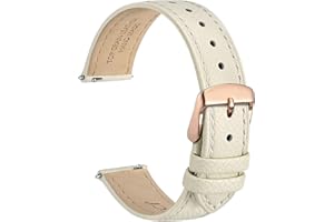 WOCCI Grace Cinturino per Orologio, Pelle Grana Superiore, Sgancio Rapido, Cinturini di Ricambio, Fibbia in Acciaio Inossidabile, Larghezza di Banda 12mm 14mm 16mm 18mm 20mm