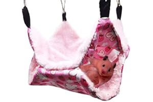 ONCPCARE Pet Cage Hängematte, Sugar Glider Hängematte Frettchen Etagenbett Meerschweinchen Käfig Zubehör Hamster Bettwäsche Kleines Haustierbett für Eichhörnchen Ratte