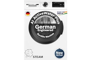 Bosch 8 kg 5 Star Front Load Fully-Automatic Washing Machine, AI ActiveWater, 15 Wash Programs, Removes 99.9% Germs with Steam, No Tangle or Wrinkle,White, WAJ28260IN