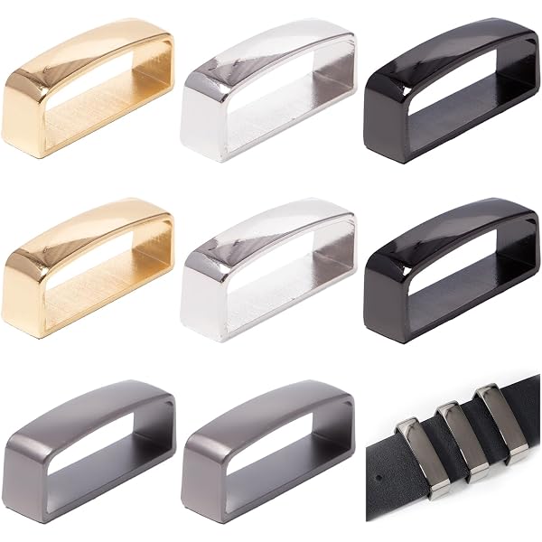 EIHI 4 Pièces Passants De Ceinture En Métal 40mm,Carré Passants De Ceinture Remplacement De Boucle De Boucle De Ceinture Pour 38-40mm Ceintures Boucle Accessoires