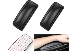 BAMYLI 2 Stücke Auto Armlehnen Polster Selbstklebendes für Autotür Armlehne, Armlehne Ellbogenstütze Links Auto, Armlehnenkissen Leder Auto Beinpolster Auto Kniekissen Leder-Knieschoner für Auto Konsole