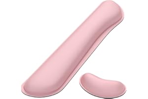 Dapesuom Support de poignet en mousse à mémoire de forme pour clavier - Pour taper et soulager la douleur - Tapis de souris - Support de poignet antidérapant pour gaming, ordinateur, rose