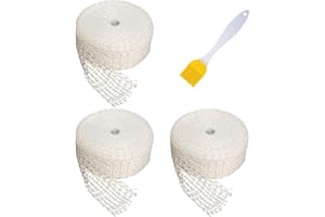 SLEEKEE Lot de 3 filets de barbecue à 16 trous, 1 brosse à barbecue, filet élastique, filet de jambon blanc, filet de reliure pour rouleaux de viande, utilisé pour griller, jambon, rouleaux de viande (un