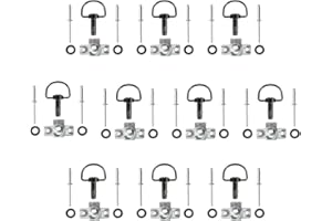 Oldbones - Elementi di fissaggio per moto da corsa a sgancio rapido, anello a D, 1/4 di giro, rivetti di fissaggio per carenatura, tipo B, 19 mm, colore Nero cromato (confezione da 10)