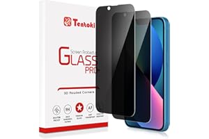 Tentoki Verre Trempé Anti-Espion pour iPhone 13/13 Pro / 14 vitre Protection écran -sans Bulles d'air -[lot de 2] [Couverture Complète] [Anti Rayures, Dureté 9H