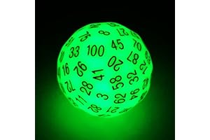 BESCON DICE Bescon Super Jade Glow in Dark Polyhedral Dice 100 Sides, Luminous D100 die, 100 Sided Cube, Glowing D100 Game Dice