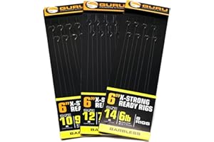 Guru 6" Pole Rigs Ready Tied Hooklength All Patterns and Sizes