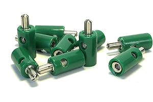 BELI-BECO 61/7 - Connettore a banana in miniatura con perno di diametro: 2,6 mm, 10 pezzi (verde)