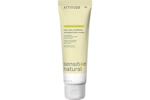 ATTITUDE Après-Shampoing Ultra Doux pour Cuir Chevelu Sec et Sensible, à l’Avoine Apaisante, Ingrédients d’Origine Naturelle, Testé Dermatologiquement, Démêlant Végan, Protecteur de Couleur, 240 mL