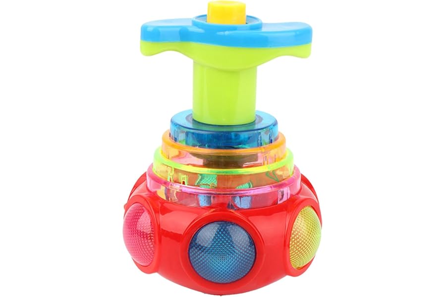 Light Up Spinnings Toys, Attention Autisms Bucket Toys With Lights And Music, Flashing Top Gyroscope, Shining Music Flashing Tops, Cause And Effect Toy For Kids Party Presents