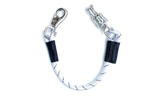 JA HORSE Catena elastica per il trasporto, con gancio antipanico e chiusura a scatto per cavalli, scatola e stalla (80 cm, bianco)