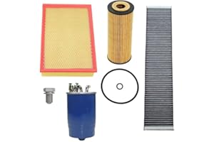 ‎ENVA MADE FOR QUALITY BESTPRICE Inspektionspaket Filterset mit 1x Luftfilter, 1x Ölfilter, 1x Innenraumfilter (Pollenfilter) mit Aktivkohle, 1x Kraftstofffilter, 1x Ölablassschraube mit Dichtung