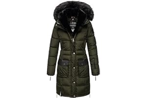Navahoo Ciepła damska kurtka zimowa, parka, pikowany płaszcz, długi B871