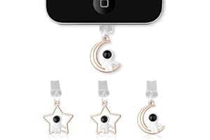 Penitue Lot de 4 Caches Anti-Poussière pour Téléphone Caches Créatifs pour Port de Charge iPhone 4 à 14 Accessoires Pratiques et Élégants